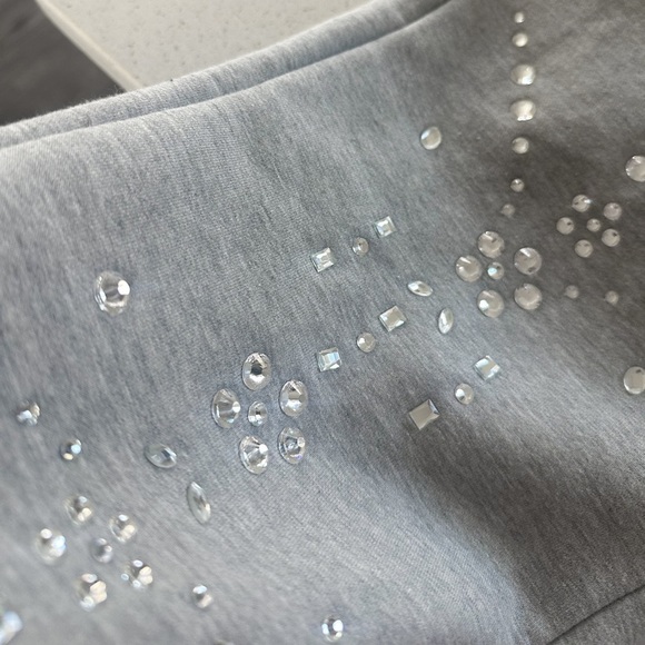 CYNTHIA ROWLEY Rhinestone Embellished Grey Sweatpants - Picture 8 of 15